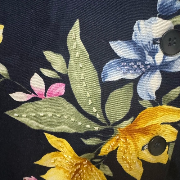 Alfred Dunner Floral 100% Cotton Jacket Size 18W - Picture 5 of 5